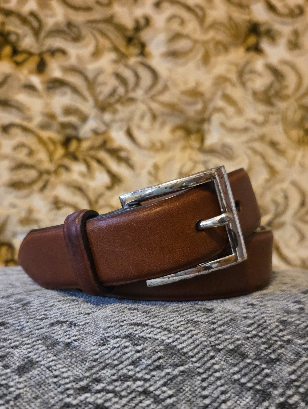 Polo Ralph Lauren Full-Grain Minimalist Brown Leather Dress Belt - Men's Size 44